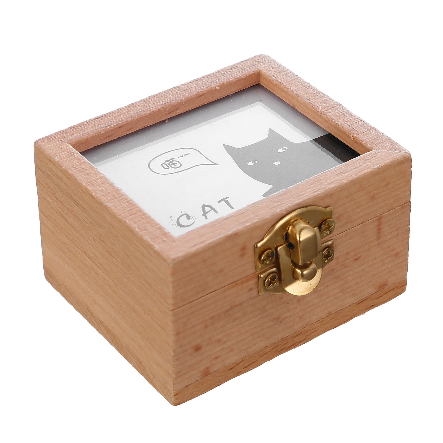 Wooden music box with photo insert