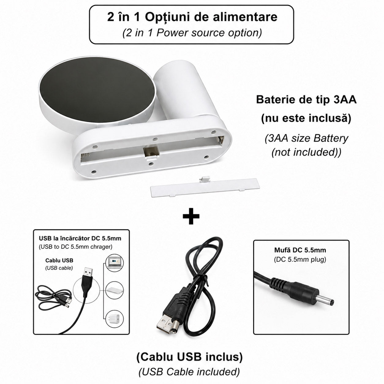 Oglinda magica cu insertie foto si lumina LED cu suport de pixuri - ROTUND MM101222 - Green Print