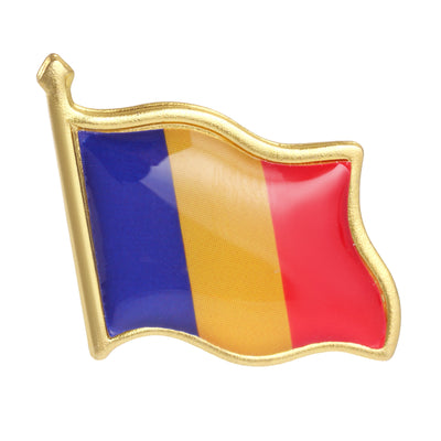 Pin metalic auriu steag ROMANIA