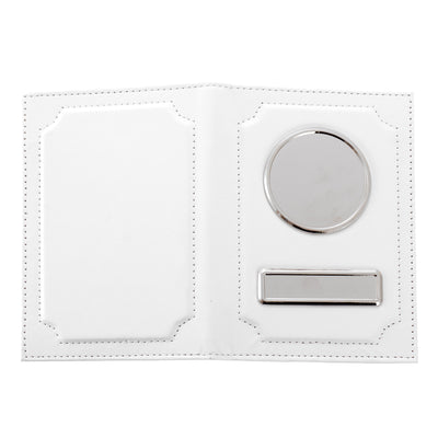 Car document wallet with logo and license plate - white