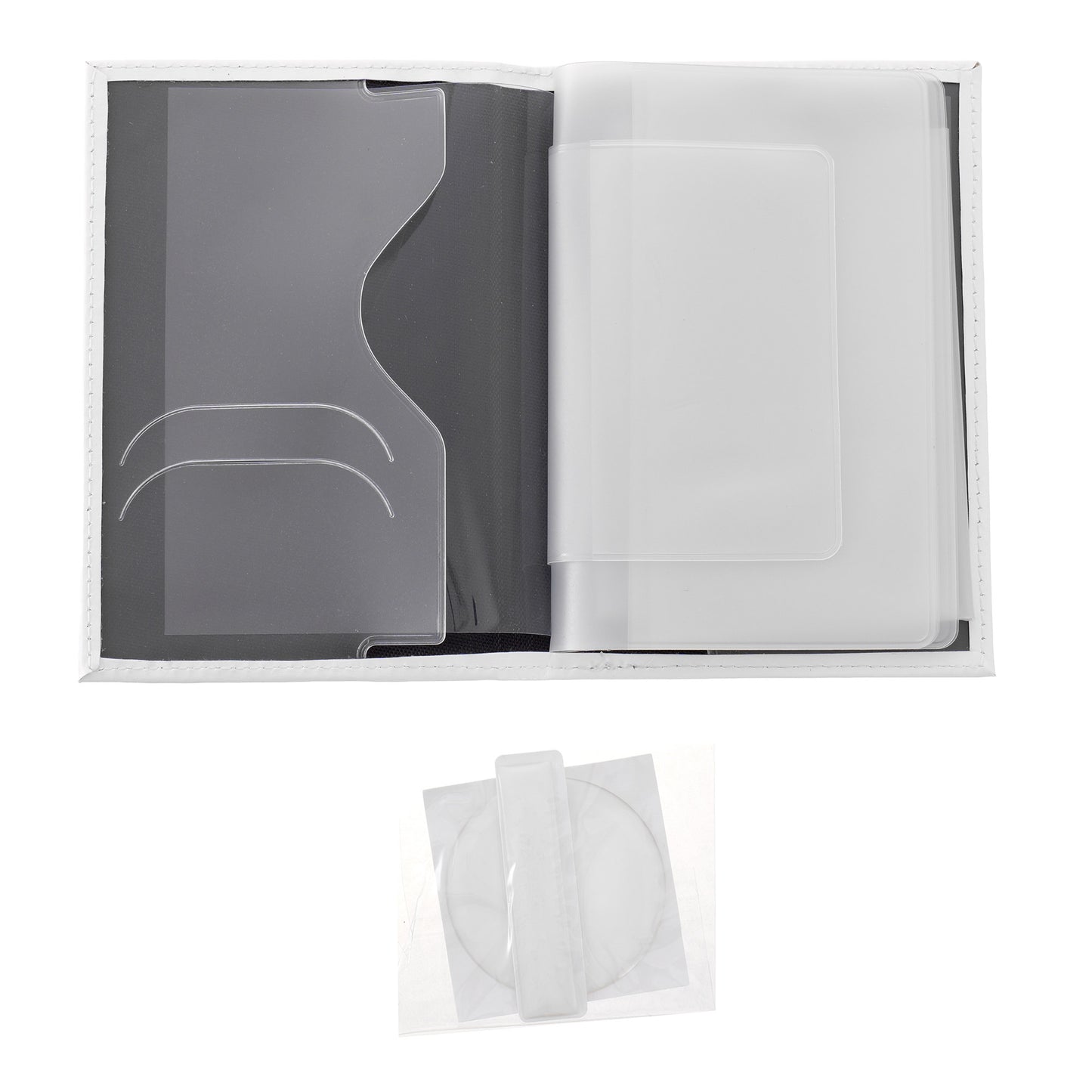 Car document wallet with logo and license plate - white