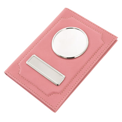 Car document wallet with logo and license plate - pink