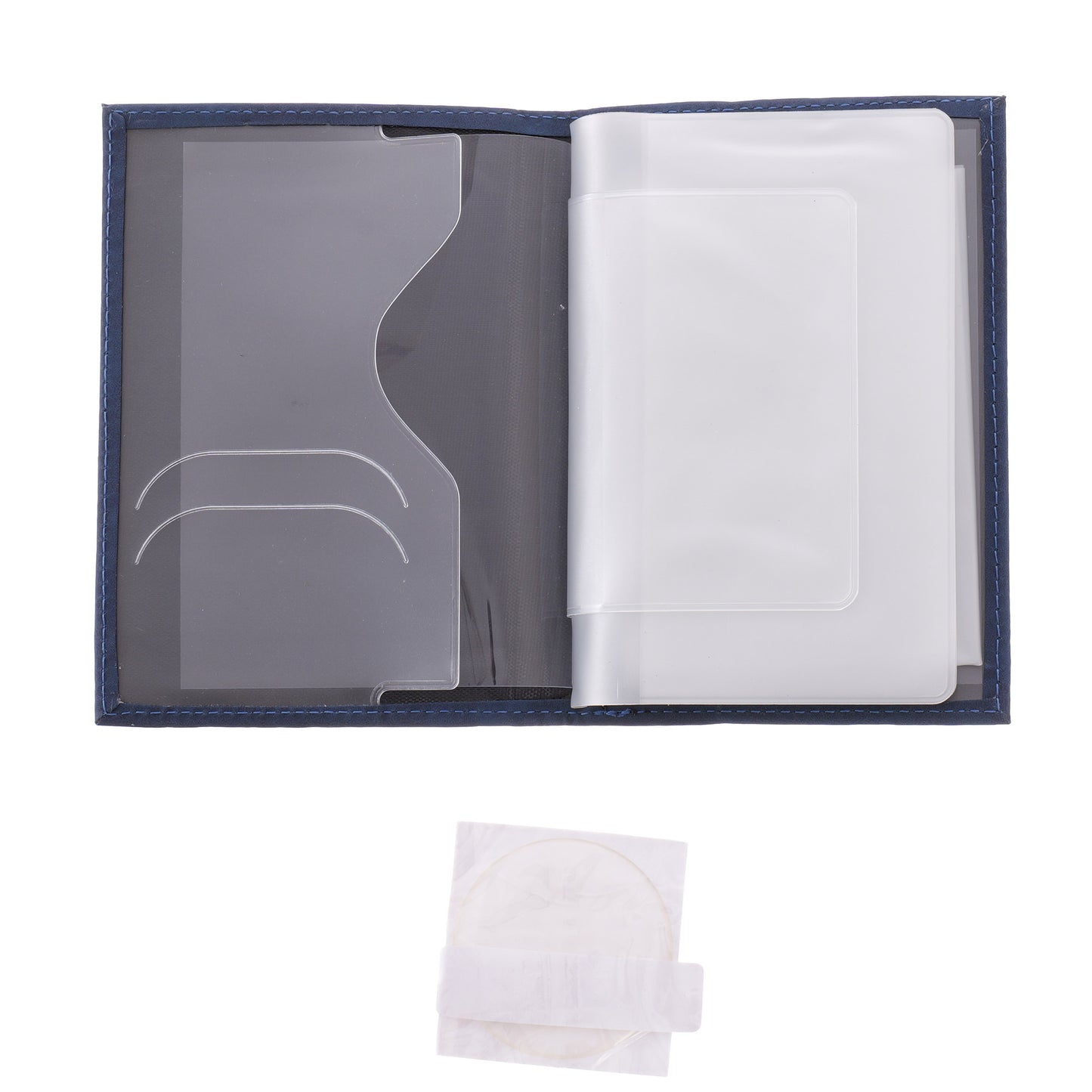 Car document wallet with logo and license plate - navy blue