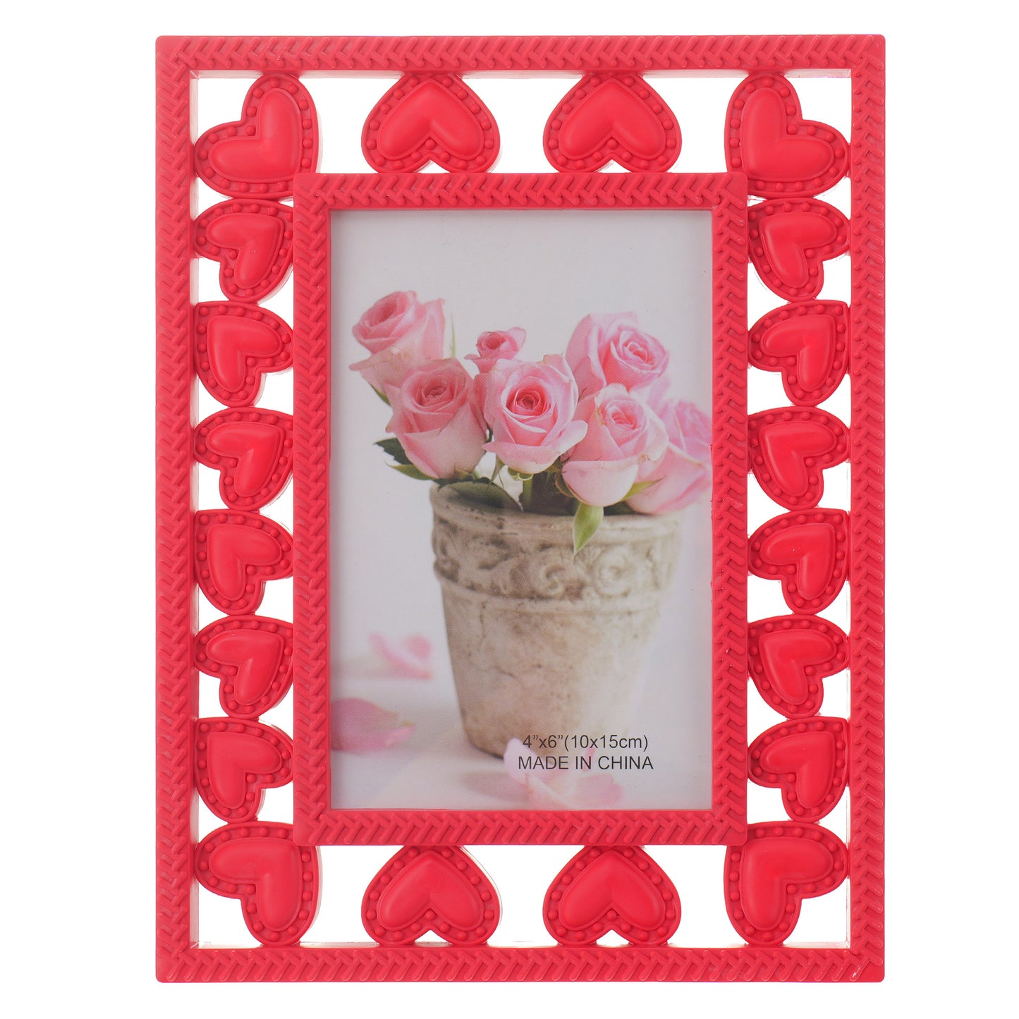 Rama foto decorativa inima rosie 10x15