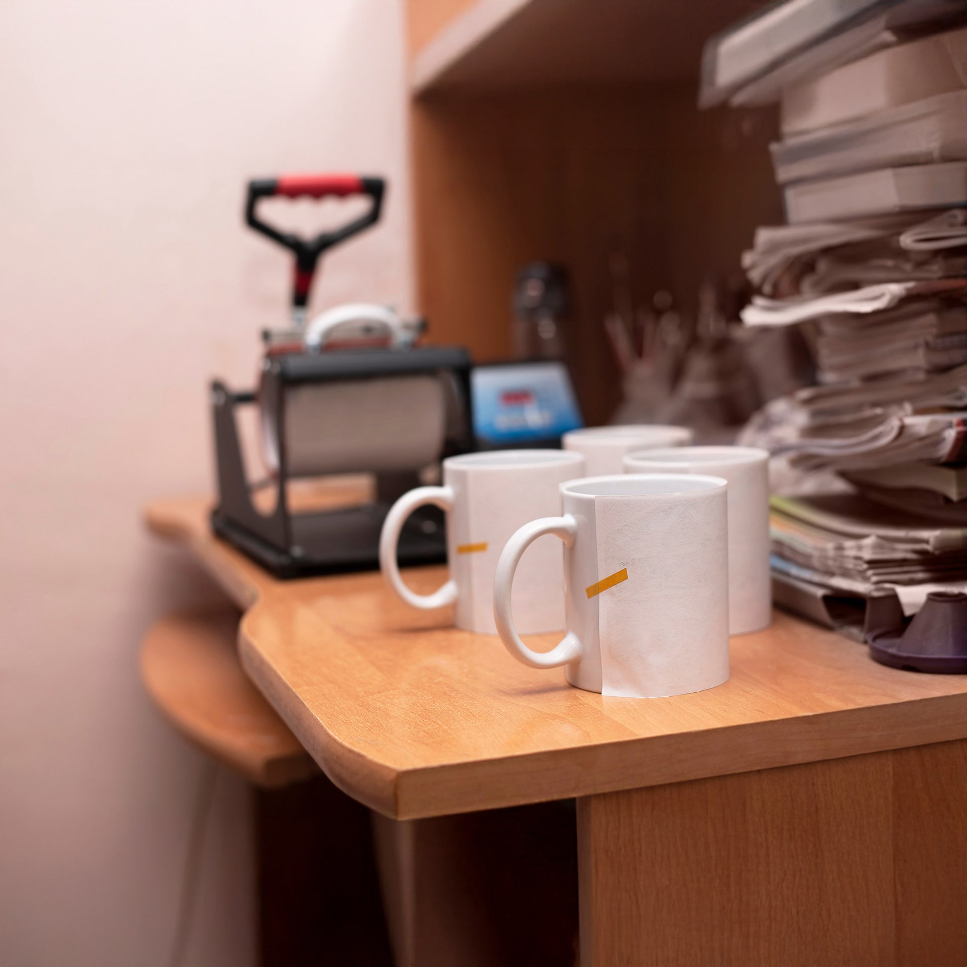 Cana alba sublimare + cutie individuala MD4000S101 - Green Print