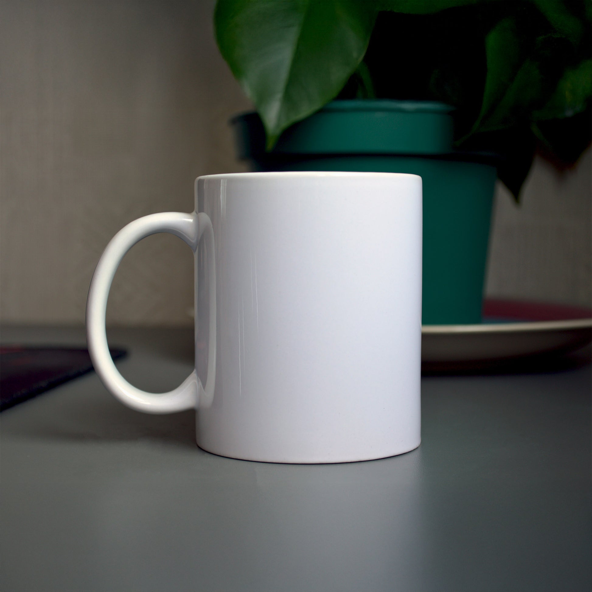 Cana alba sublimare + cutie individuala MD4000S101 - Green Print