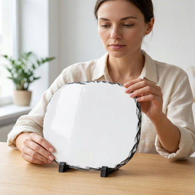 Placa ardezie ovala 27x36 PA-2736 - Green Print