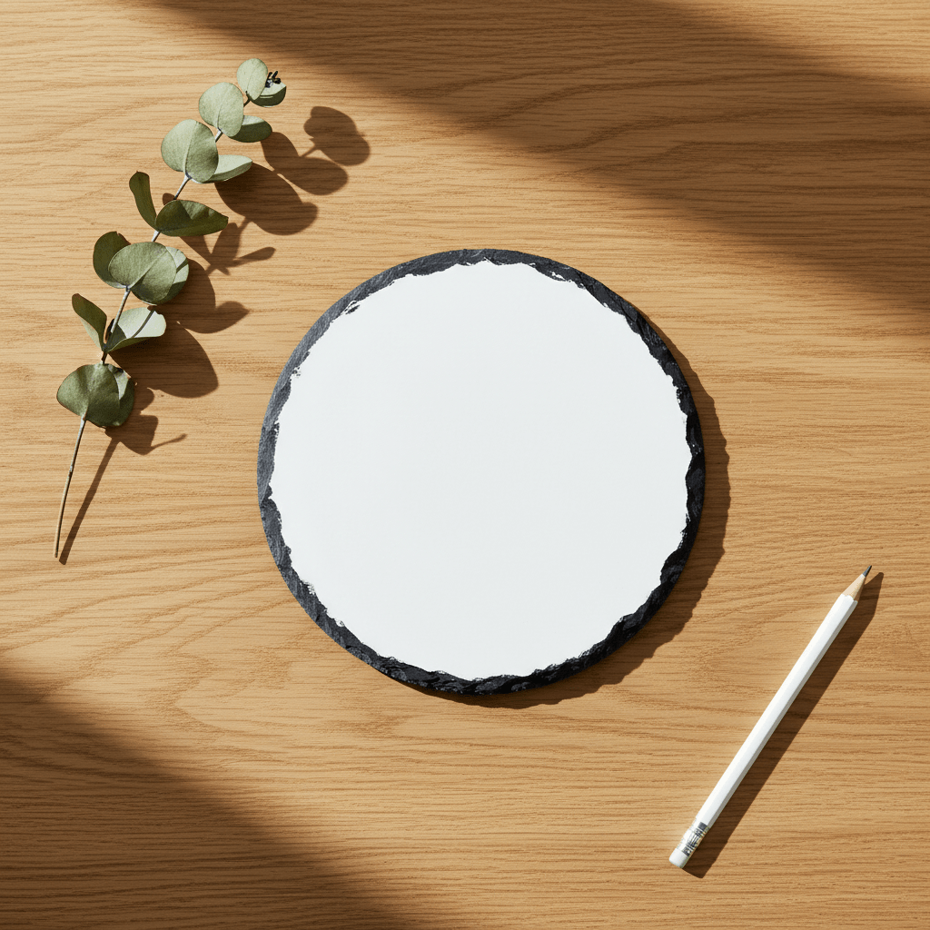 Placa ardezie rotunda 20cm PAR2020 - Green Print