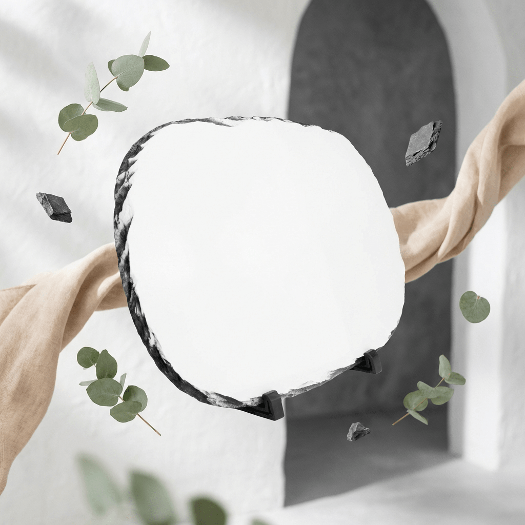 Placa ardezie ovala 27x36 PA-2736 - Green Print