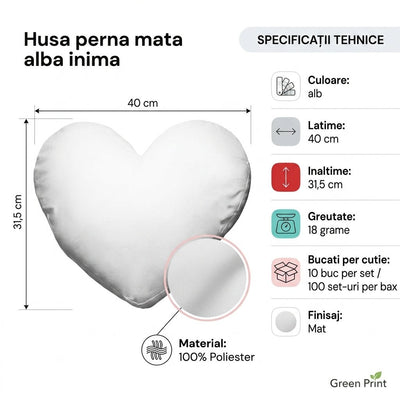 Husa perna mata alba inima TH16-01 - Green Print